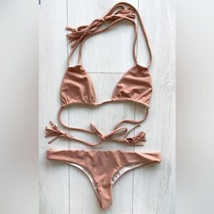Acacia Bikini Set- Tan Cannons Top(S), Tan Ho’okipa Bottom(L)
